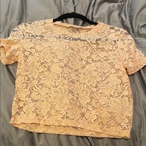 Lace blush Zara shirt